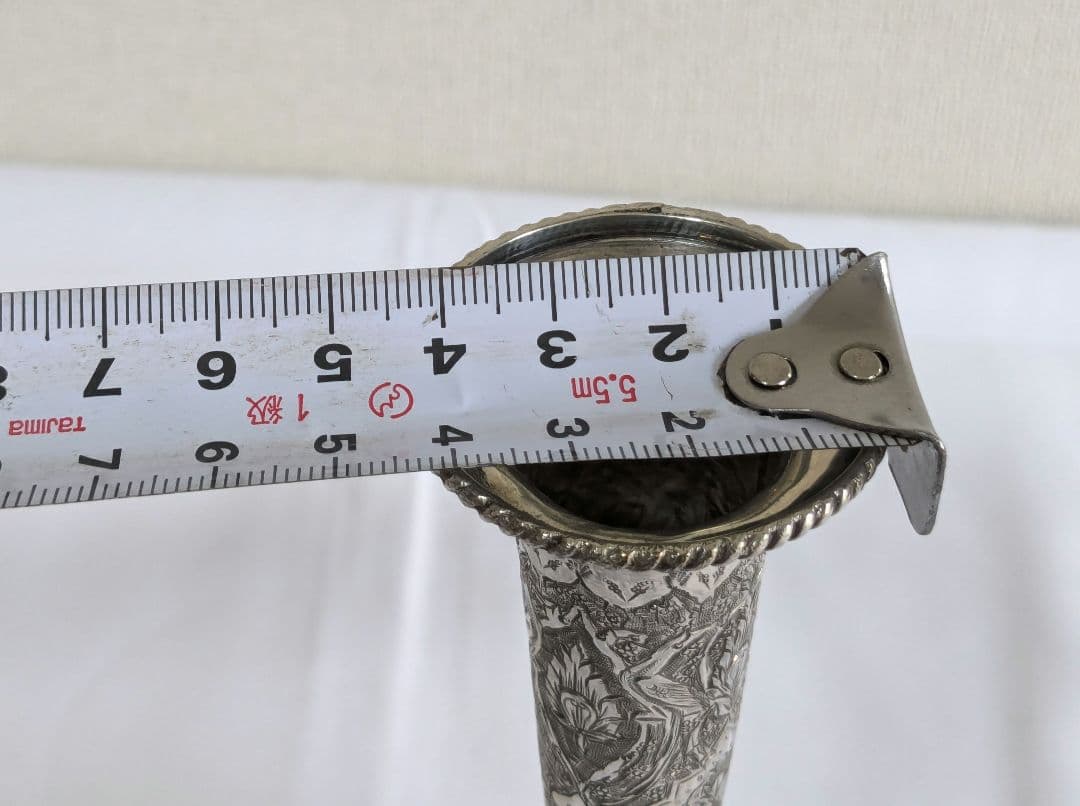 イタリア 銀製 アンティーク雑貨 花瓶 一輪挿し ヴィンテージ ①