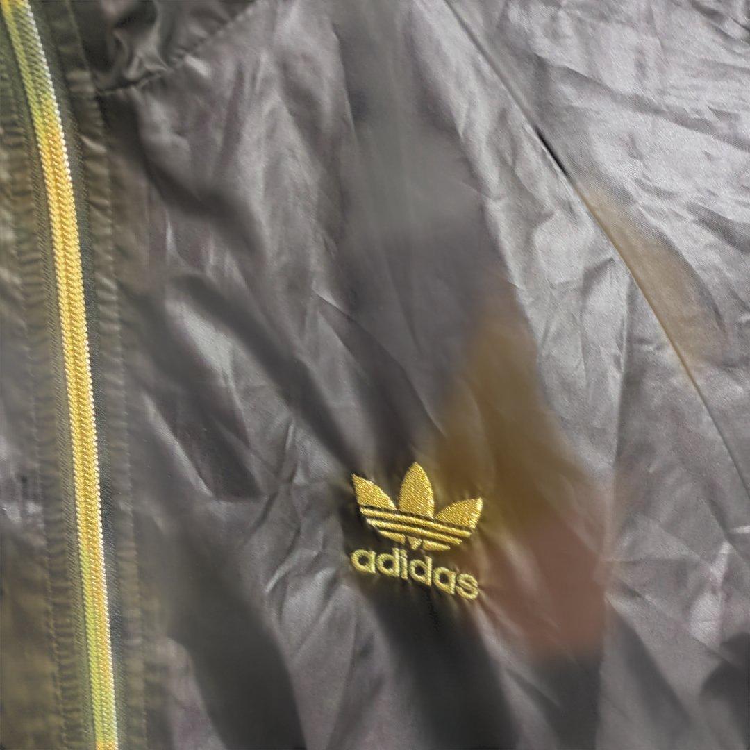 アディダス　ナイロンジャケット　ゴールド　レオパード　トレフォイル　O