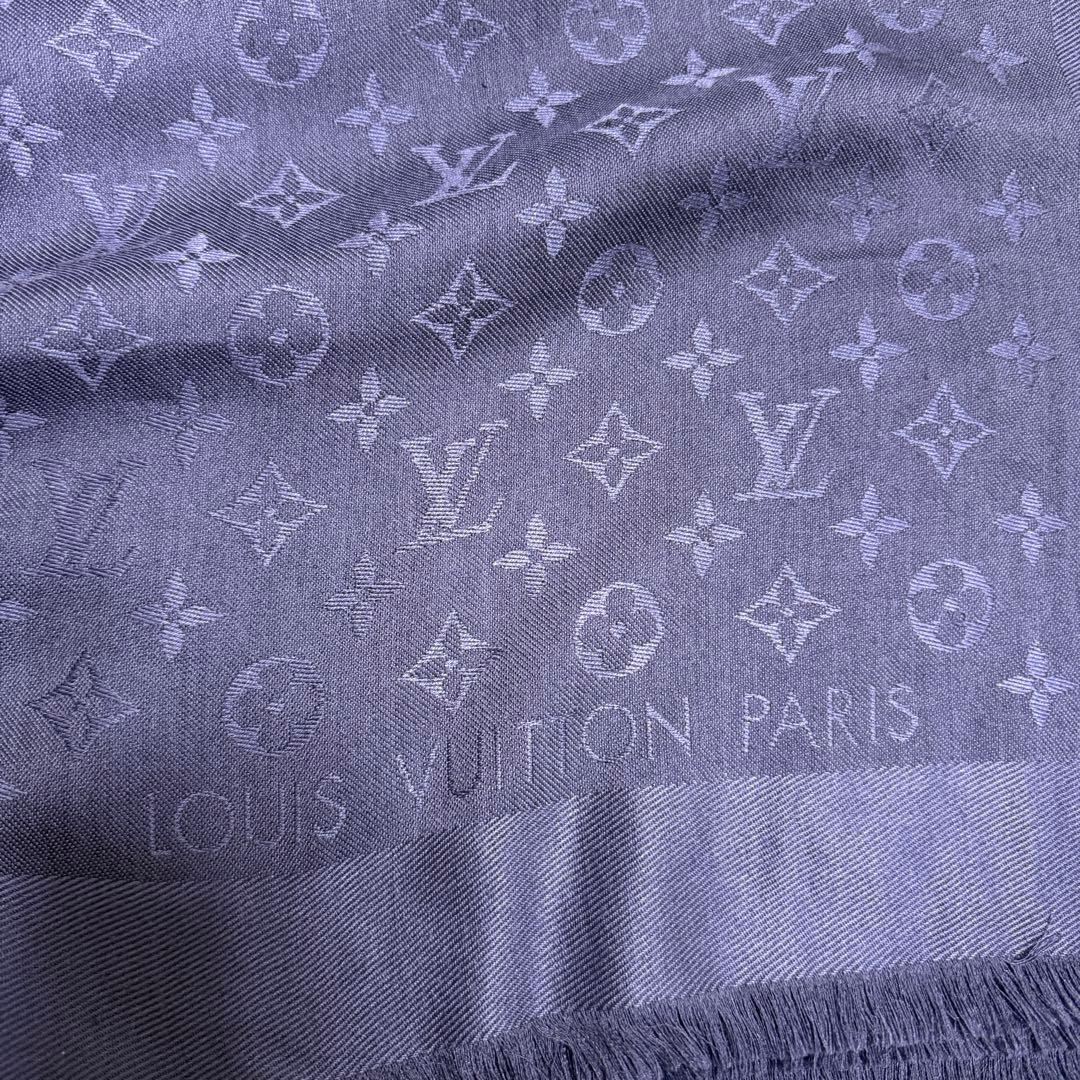 ルイヴィトン　Louis Vuitton LV 大判　ストール ネイビー