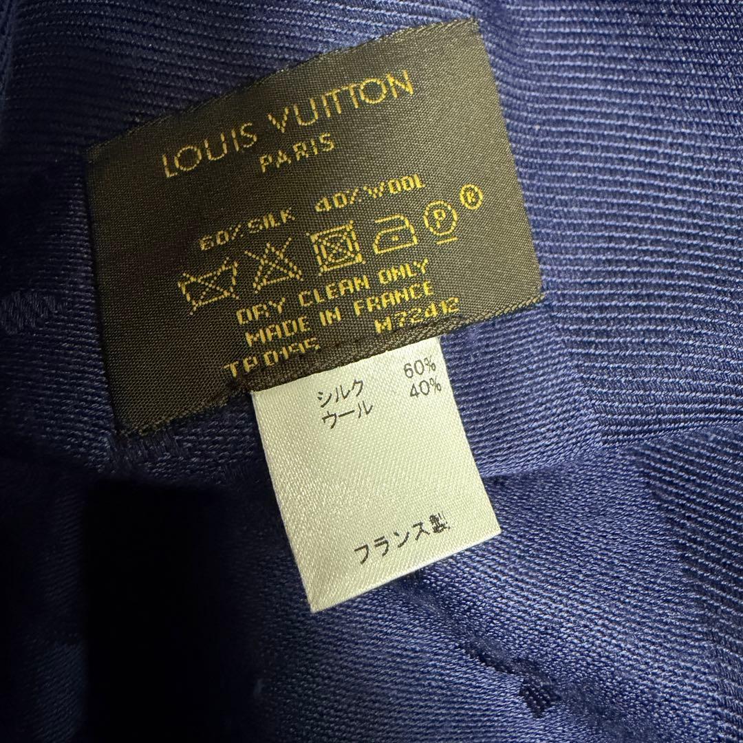 ルイヴィトン　Louis Vuitton LV 大判　ストール ネイビー