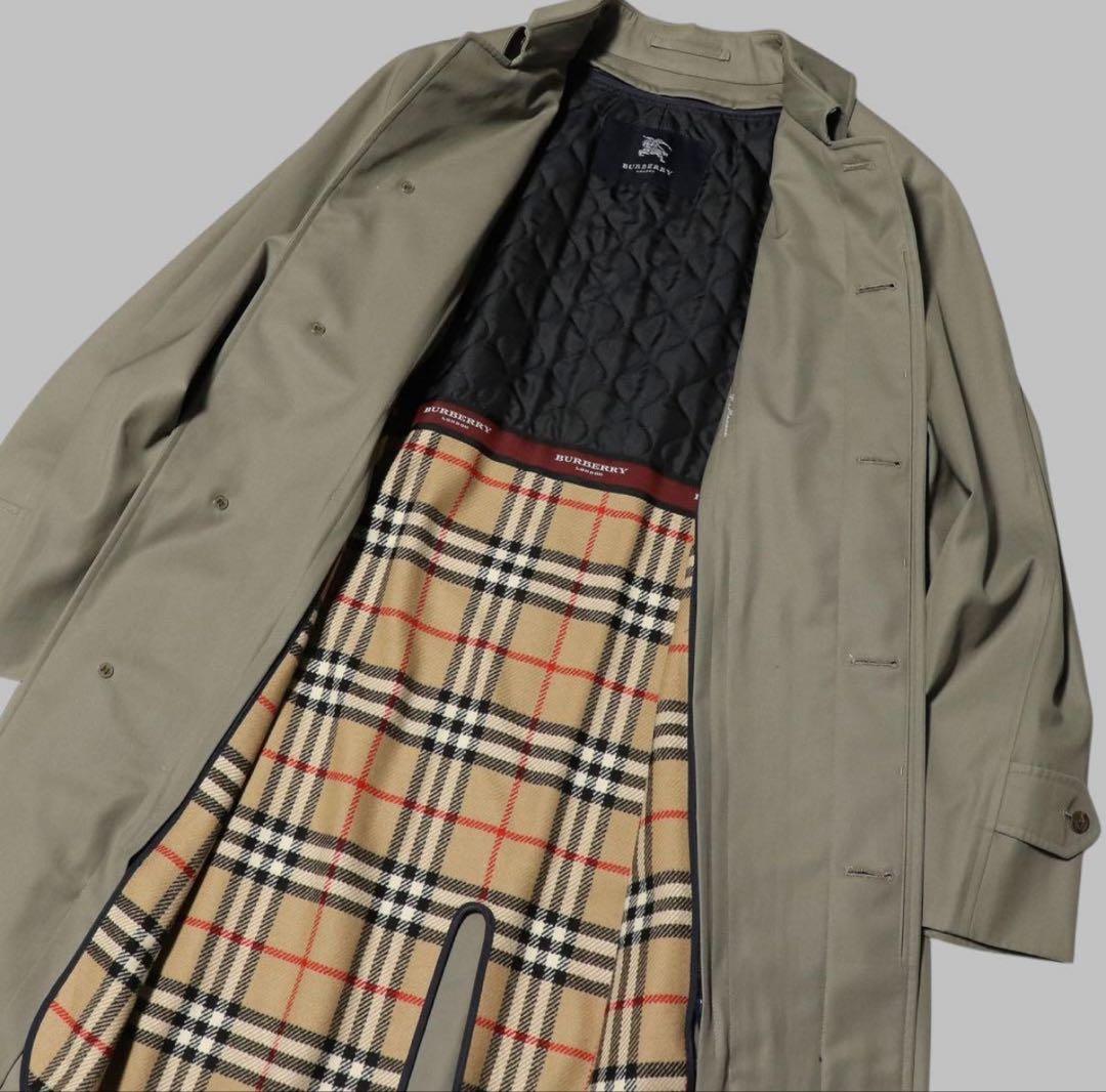 極美品★BURBERRY★ステンカラーコート★ノバチェック 中綿ライナー★とろみ