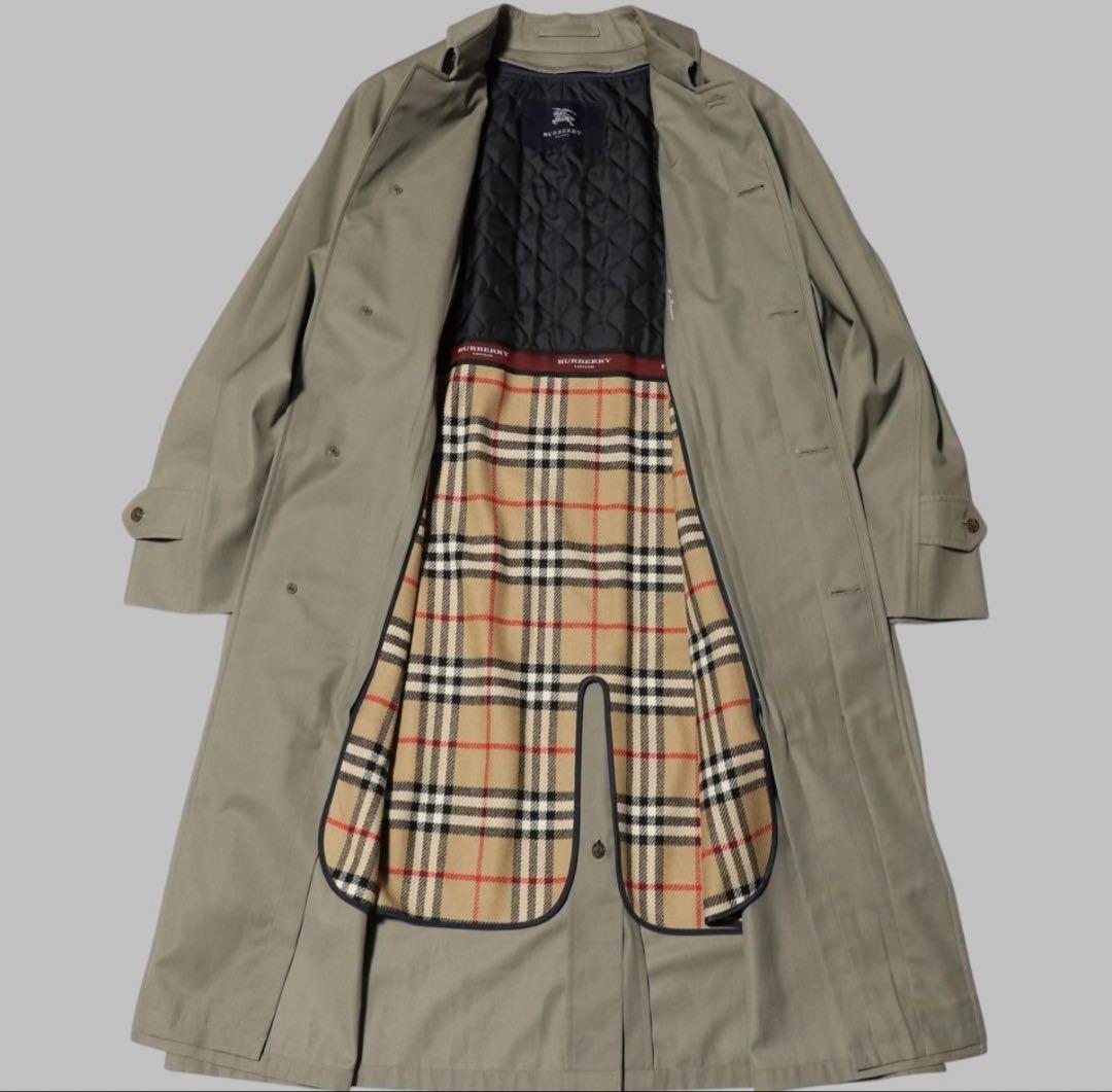 極美品★BURBERRY★ステンカラーコート★ノバチェック 中綿ライナー★とろみ