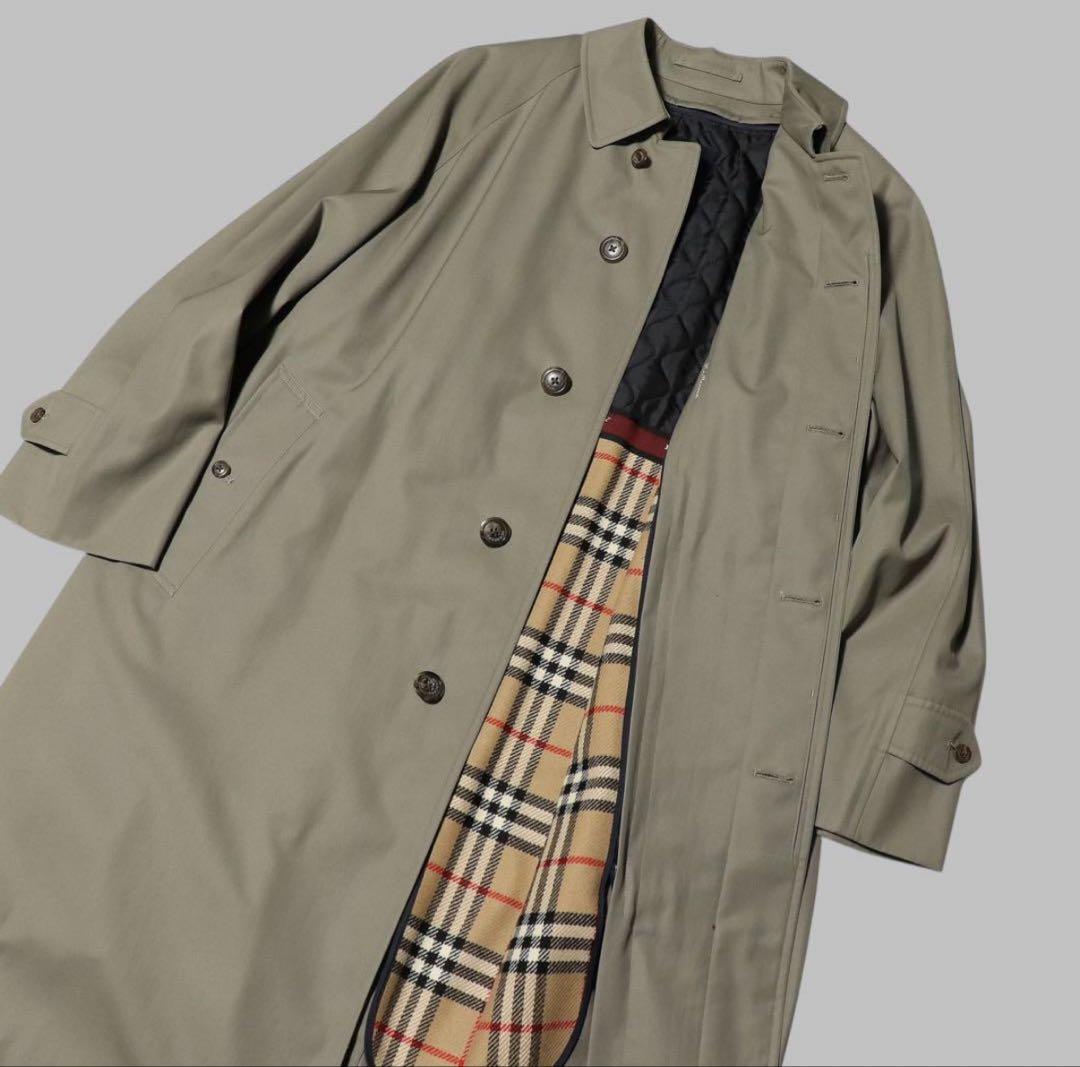 極美品★BURBERRY★ステンカラーコート★ノバチェック 中綿ライナー★とろみ