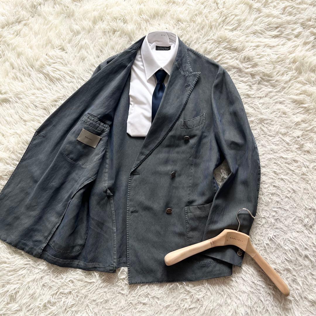 <美品>BOGLIOLI K.JACKET グレー ダブル ジャケット 50