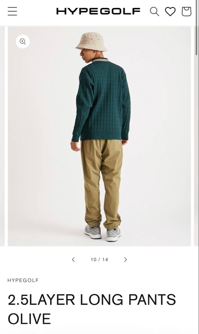 【値下げ】HYPEGOLF 2.5LAYER LONG PANTS OLIVE