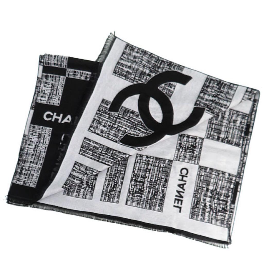 CHANEL】シャネル ココマーク ロゴ カシミヤ×シルク スト