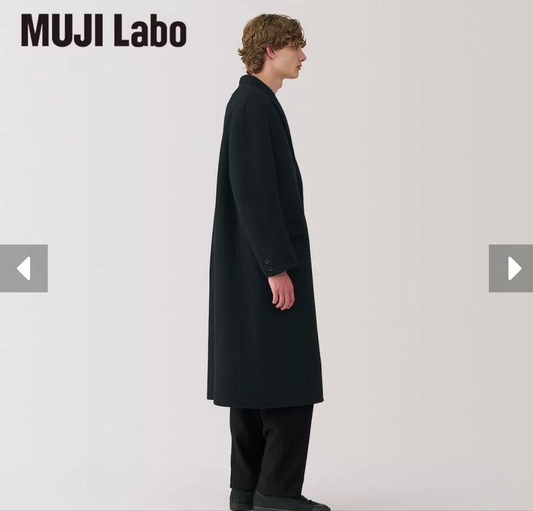 【激レア】 MUJI Labo カシミヤ混チェスターコート 黒　L 美品