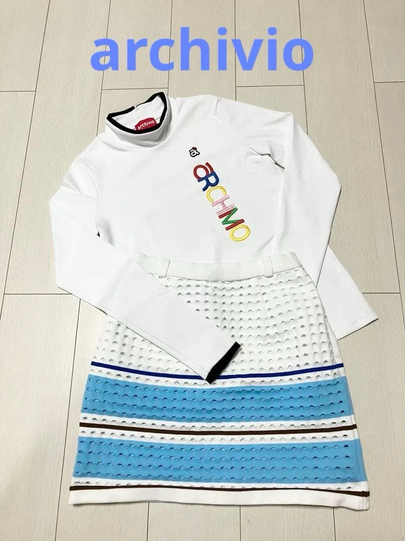 (美品)アルチビオarchivio モックネック・メッシュスカート サイズ36