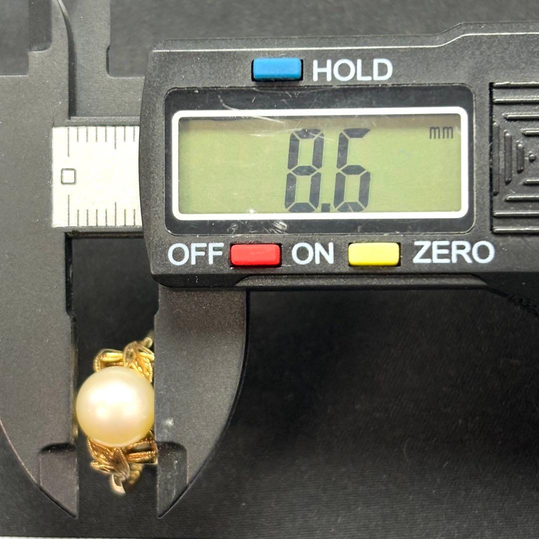 K14 MIKIMOTO アコヤ パールリング 8.6ｍｍ　付属品完備