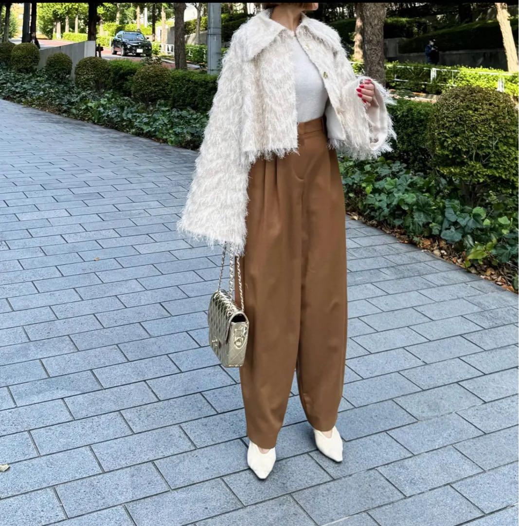 cygne ボンディングフリンジショートジャケット Joseph ホワイト