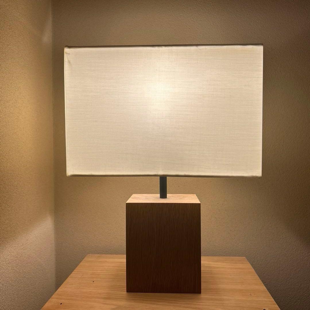 廃盤 無印良品 MJ-SOSA スタンドライト用オーク材スタンド 四角