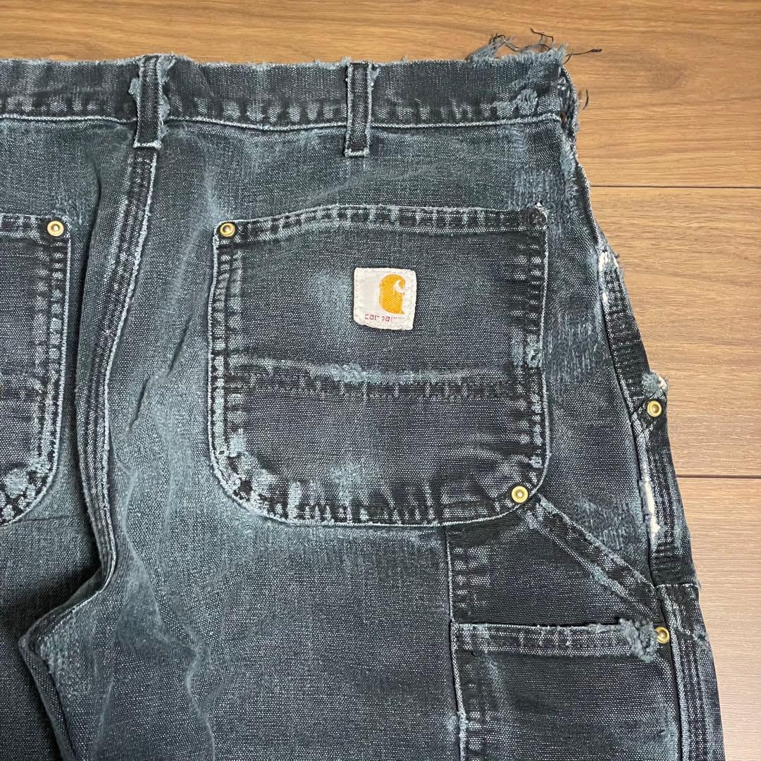 carhartt ダブルニー ブラック アメリカ製 W34L29.5