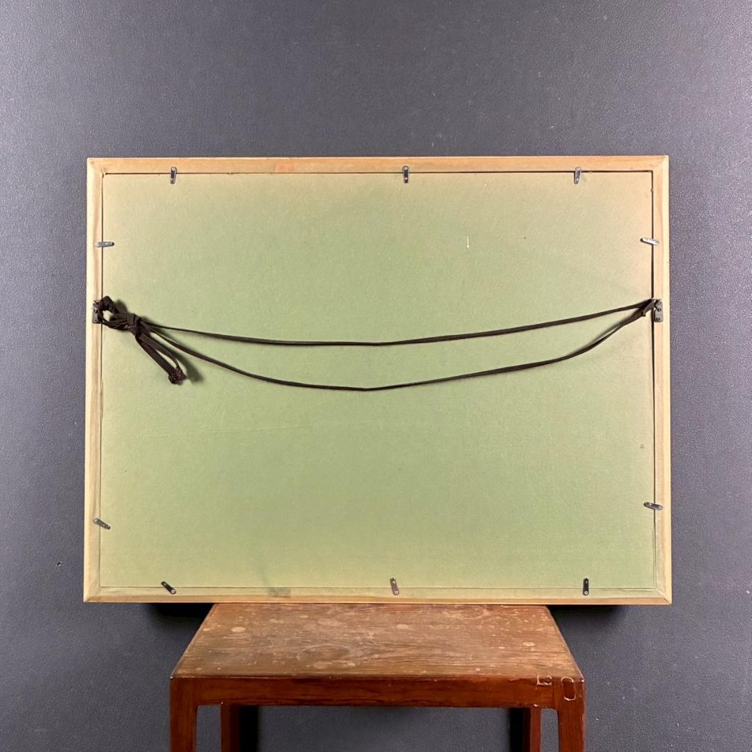 美品 ポール・ギヤマン「赤い花とバイオリンと馬」リトグラフ 直筆サイン入 額縁入