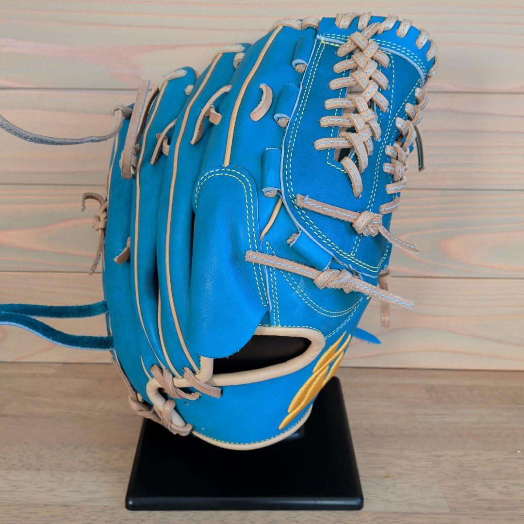 【屋外未使用品】ジュンケイ　硬式オーダー　投手用　ブルー×ベージュ