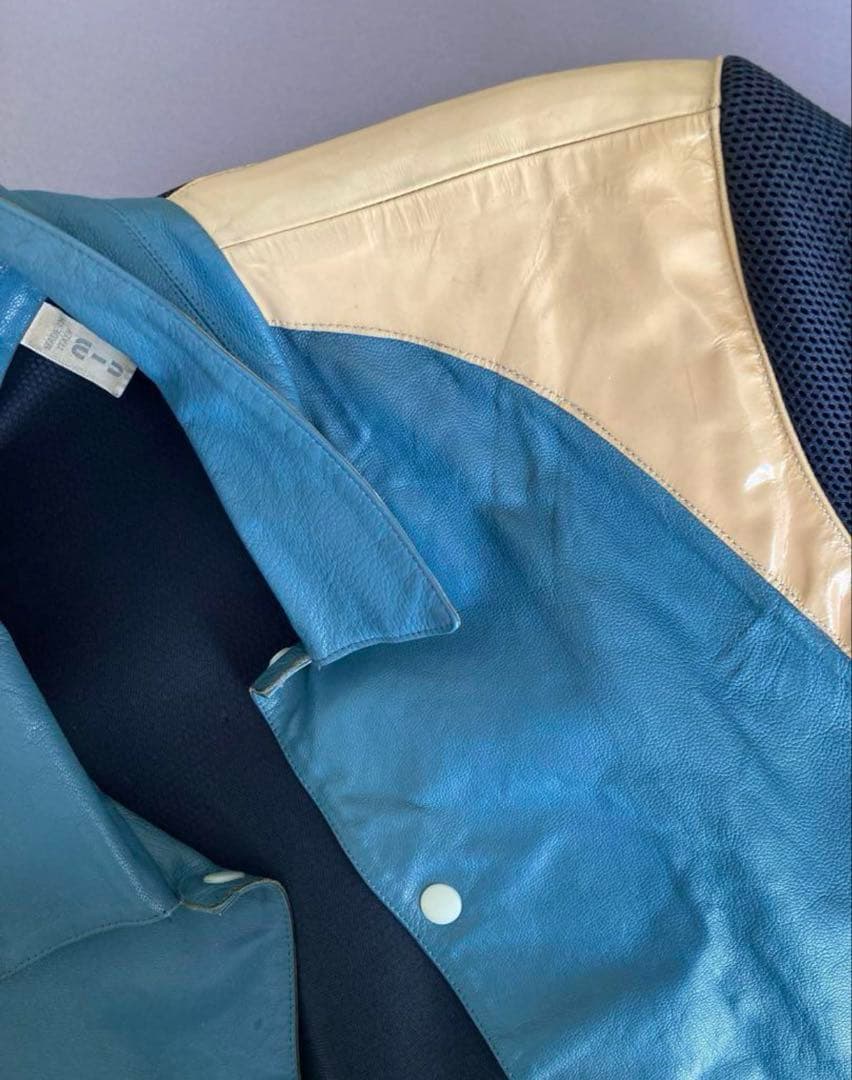 【希少】miumiu 00's スタジャン ブルゾン52レザー 革archive