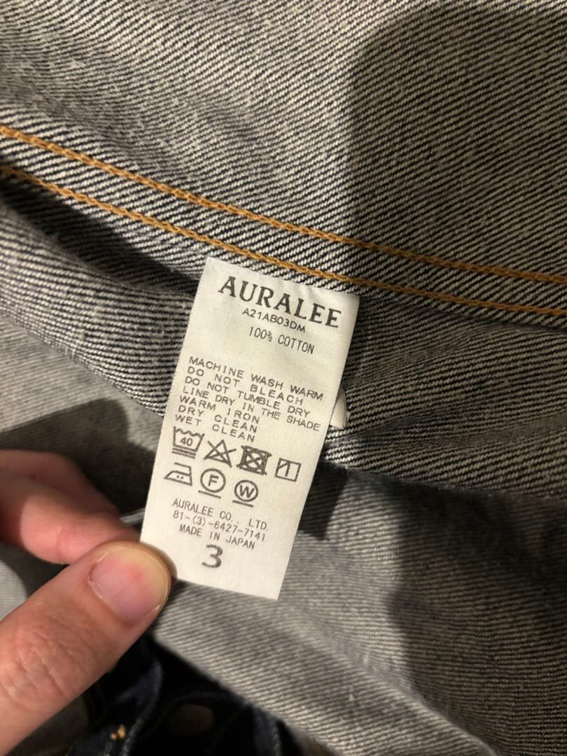 ジャケット・アウター AURALEE WASHED HARD TWIST DENIM BLOUZON3