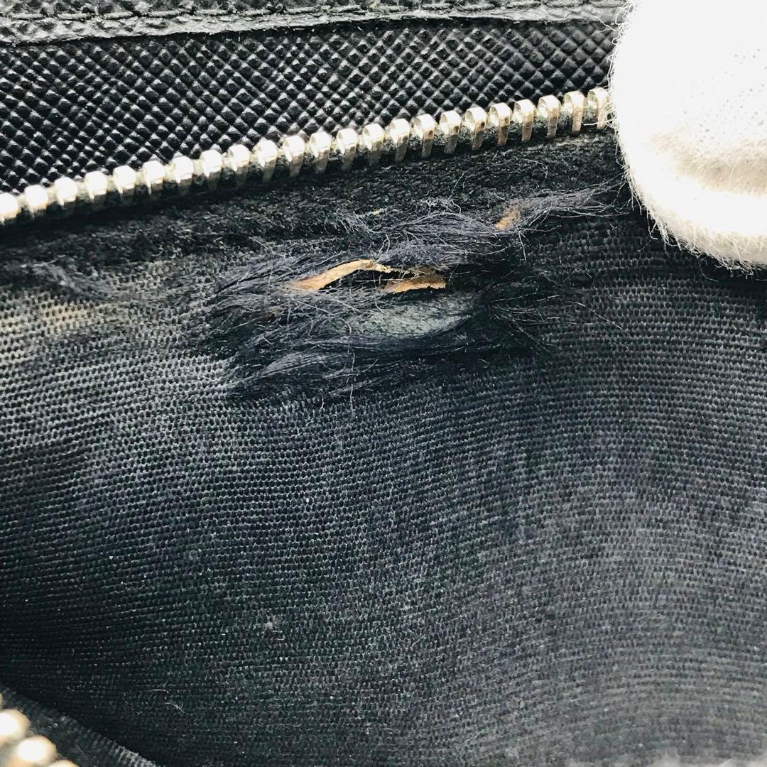 PRADA✨プラダ サフィアーノ スタッズ 長財布 シルバーロゴ金具 ネイビー