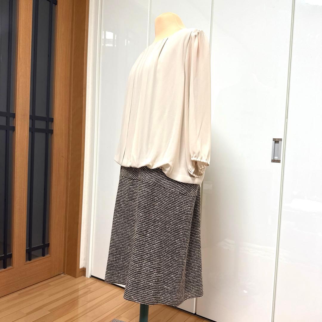 ローズティアラ ワンピース 46 ベージュ 茶