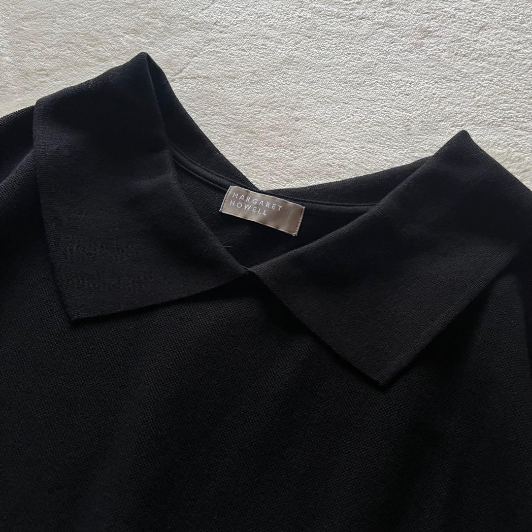 極美品✨22ssマーガレットハウエル　ポロシャツ　プルオーバー　ブラック