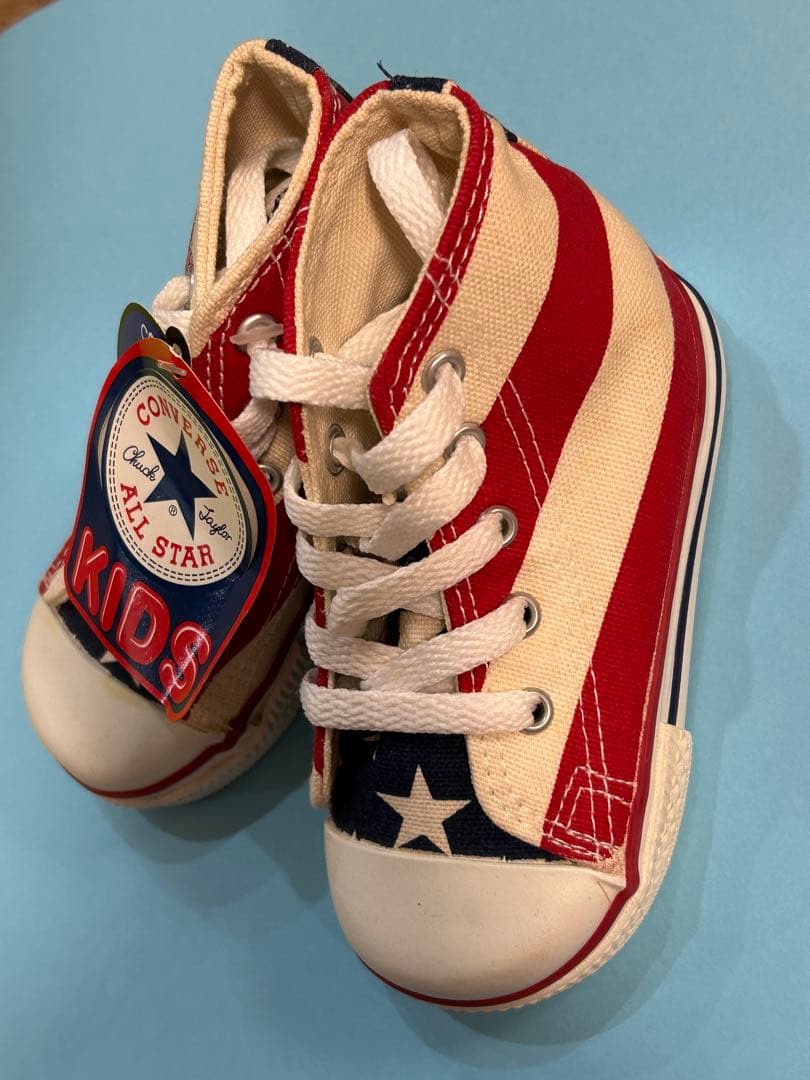 激レア 90s USA製 コンバース　ヴィンテージ キッズスニーカー星条旗柄