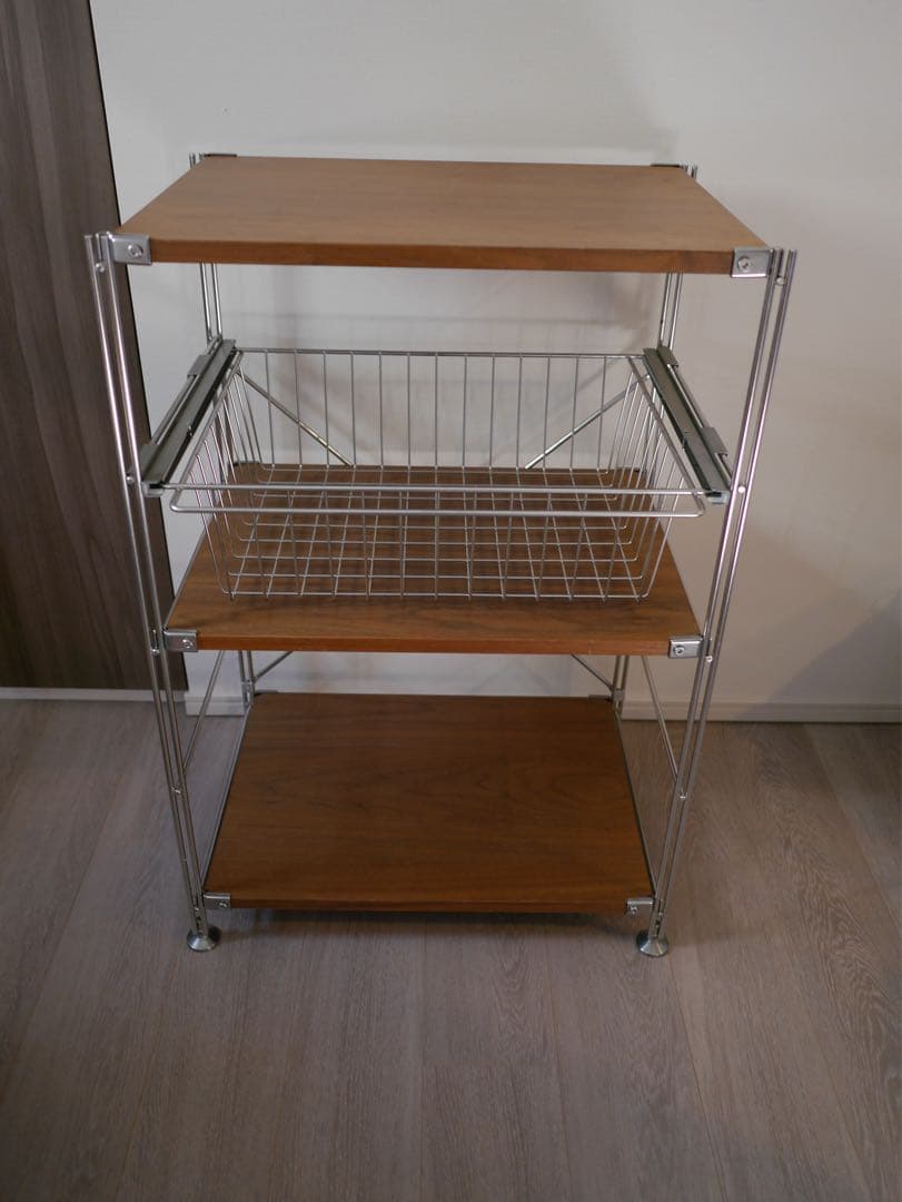 【送料込み】無印良品ステンレスユニットシェルフウォールナット