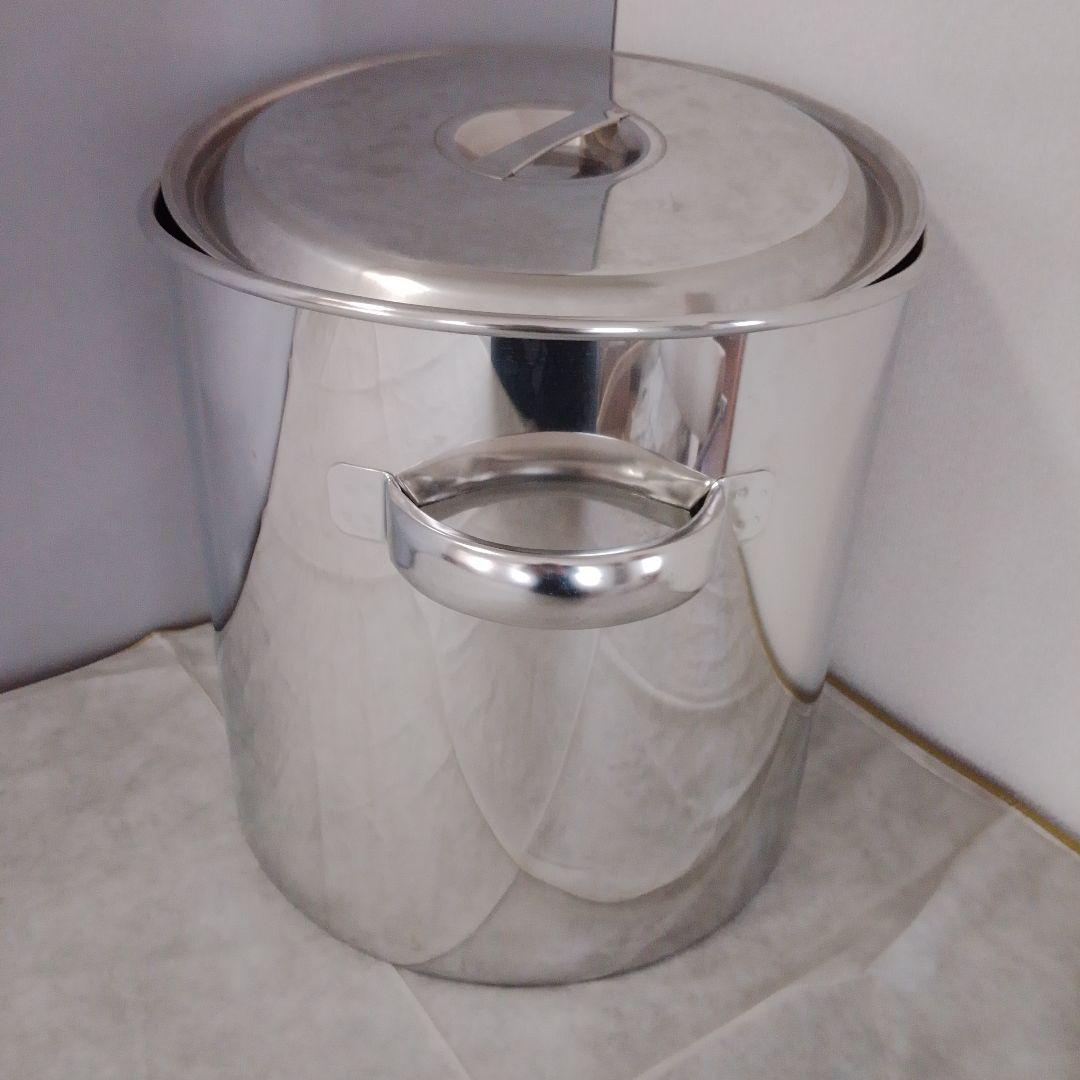 業務用 厚手18-8ステン寸胴鍋 蓋付き 33cm 26L 3.4kg 草木染め