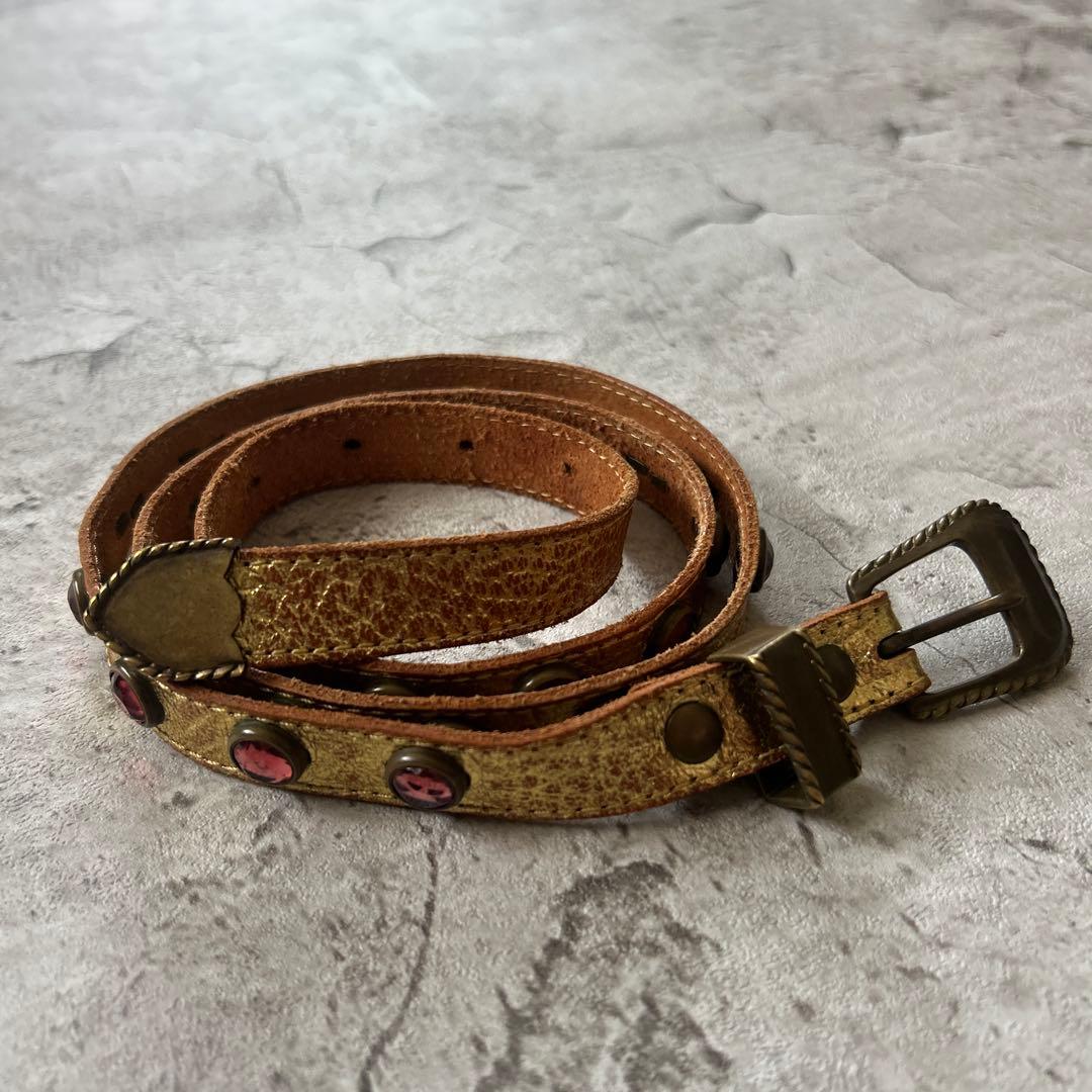 Numbernine 宮下期スタッズスエードレザーベルト ナンバーナイン