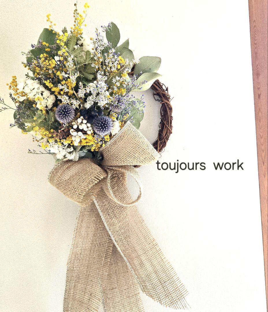 ミモザリース◇ナチュラル◇花束リース