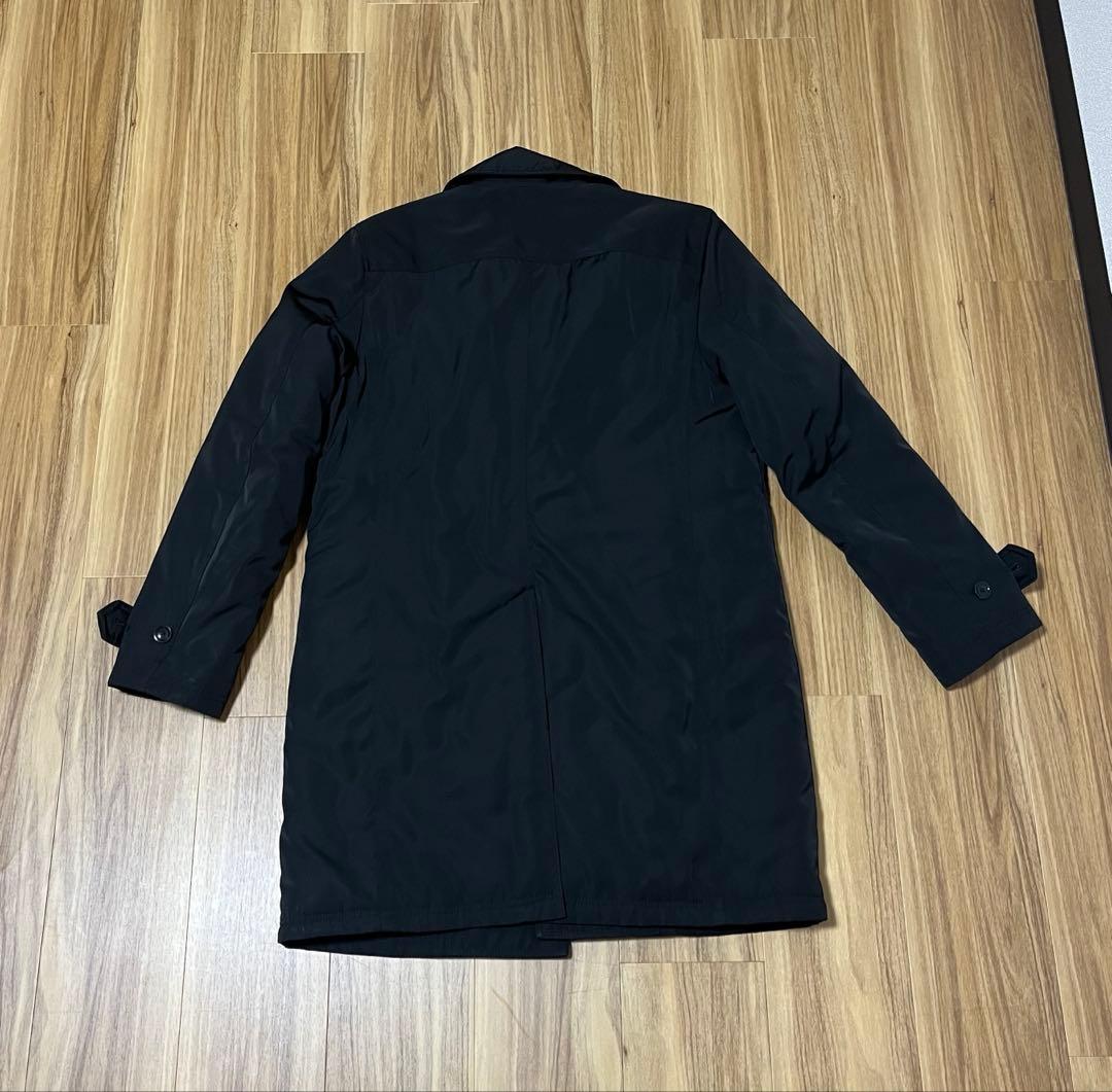 【美品 希少L】 ナノユニバース 西川ダウン ステンカラーコート ジャケット 黒