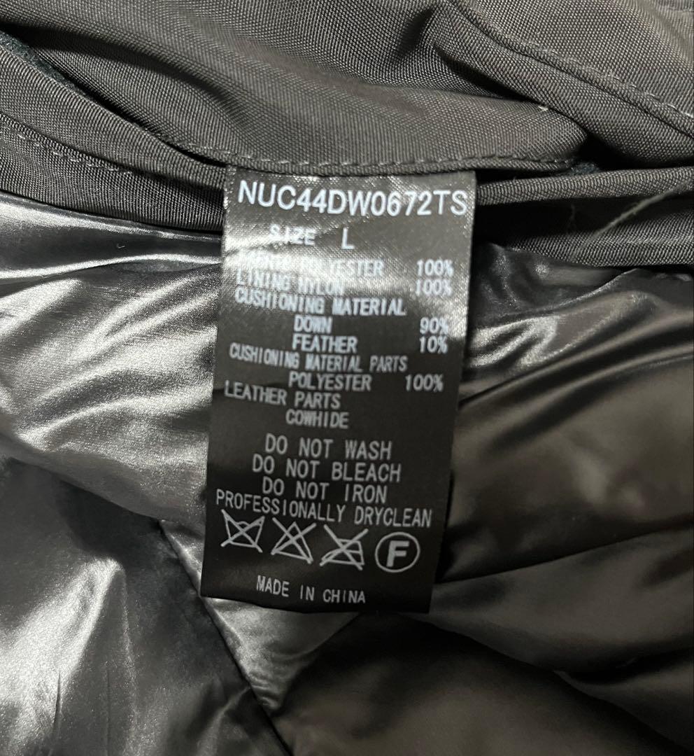 【美品 希少L】 ナノユニバース 西川ダウン ステンカラーコート ジャケット 黒