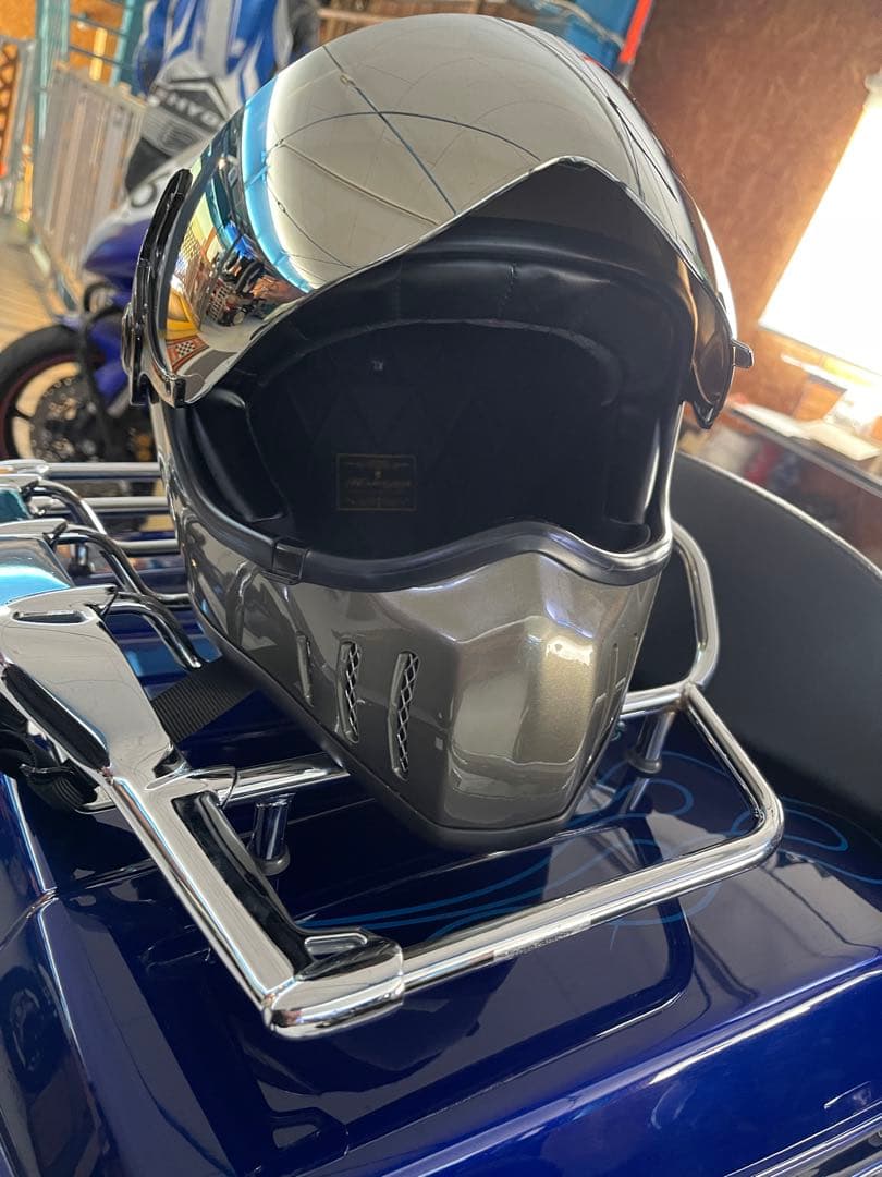 ト*ヤ様 HORIZONシルバーフルフェイスヘルメット ミラーシールドXL
