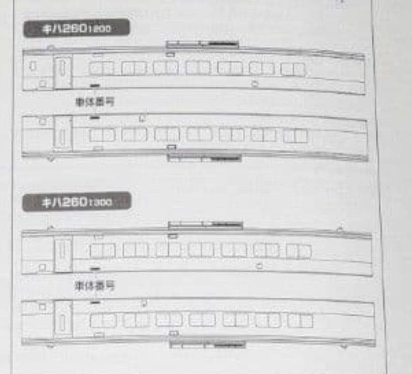 キハ261系1000番台7次車新塗装　キハ260-1300(7次車)×2両セット