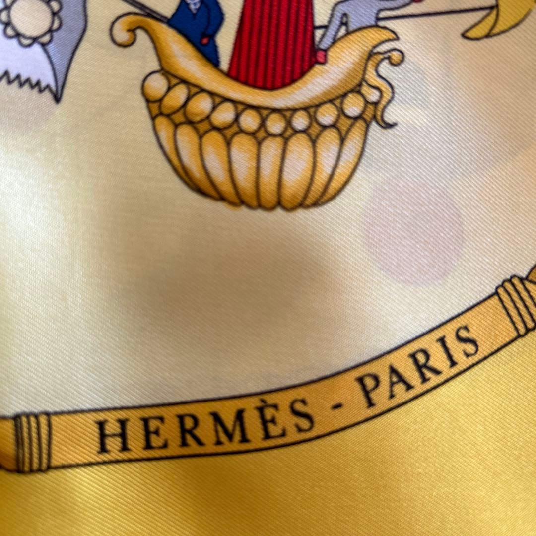 HERMES 気球と飛行船のシルクスカーフ（訳あり）