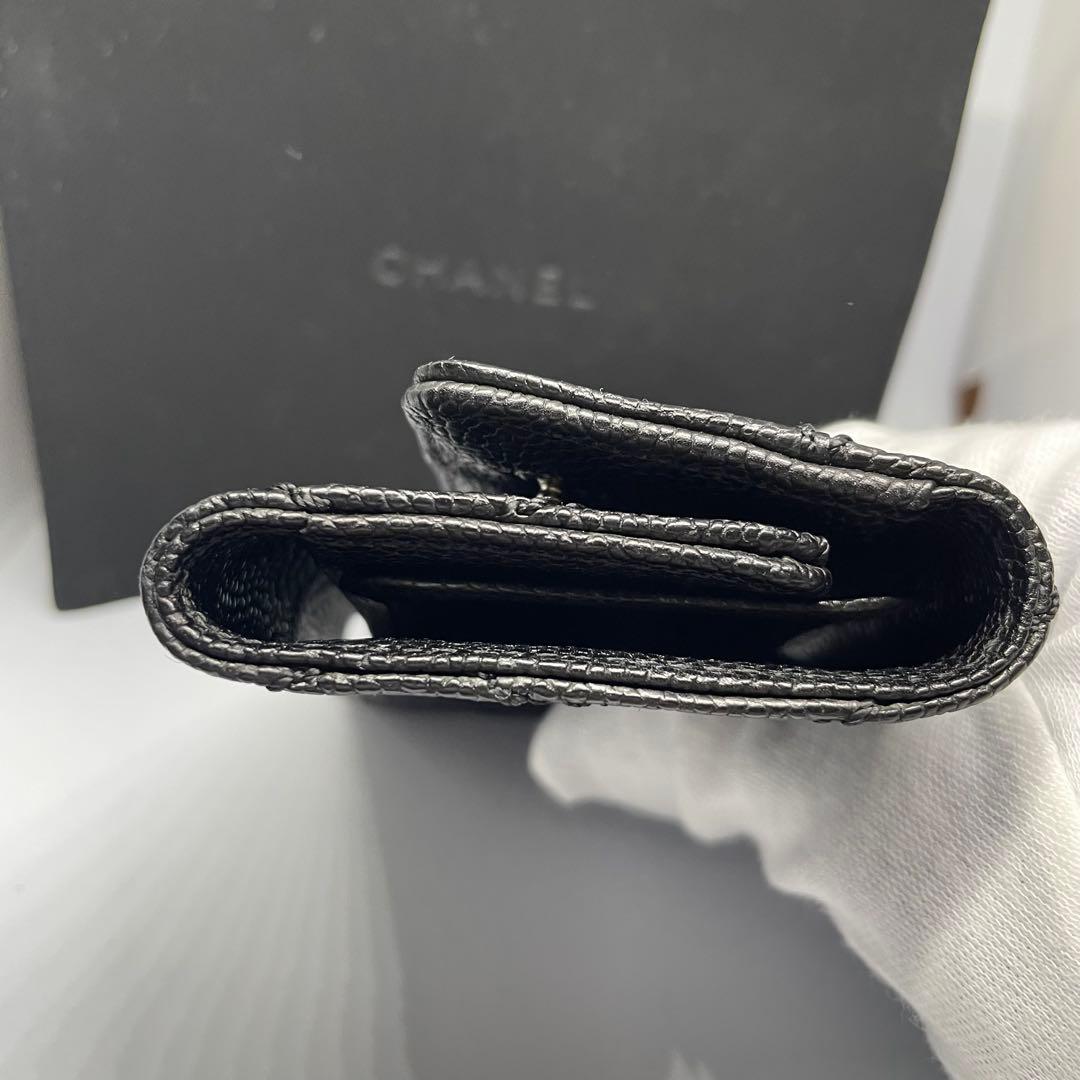 CHANEL⭐︎シャネル⭐︎ブラック×シルバー⭐︎キャビアスキン　6連キーケース