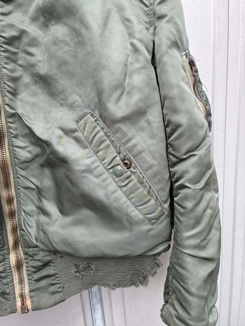 K*N様 60s ma-1米軍実物　ALPHA Mサイズ　1968 袖リブ欠損