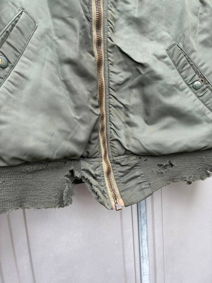 K*N様 60s ma-1米軍実物　ALPHA Mサイズ　1968 袖リブ欠損