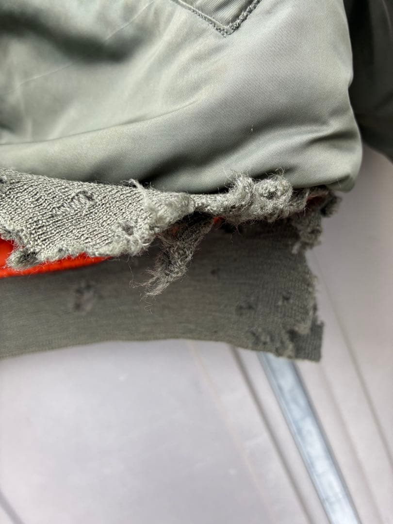 K*N様 60s ma-1米軍実物　ALPHA Mサイズ　1968 袖リブ欠損