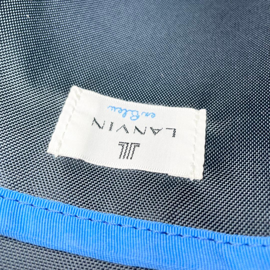 【未使用級】　ランバンオンブルー　ボディバッグ　レザー×ナイロン　黒