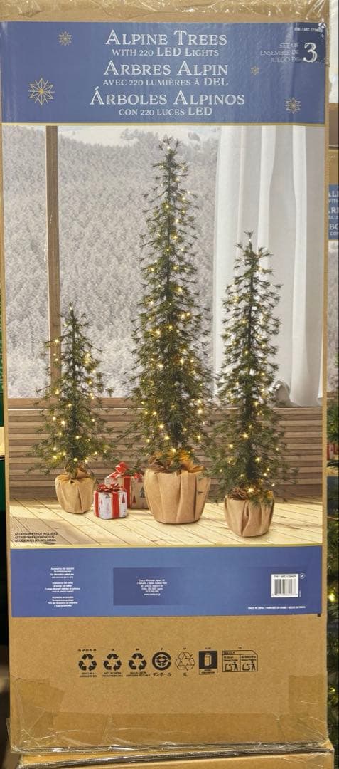 コストコ　クリスマス　LED アルパインツリー 3点セット　新品未開封