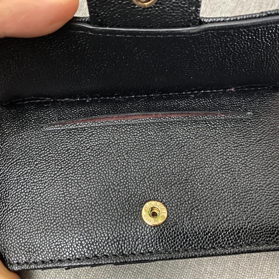 CHANEL フラグメントケース キャビア ミニ財布 ﻿