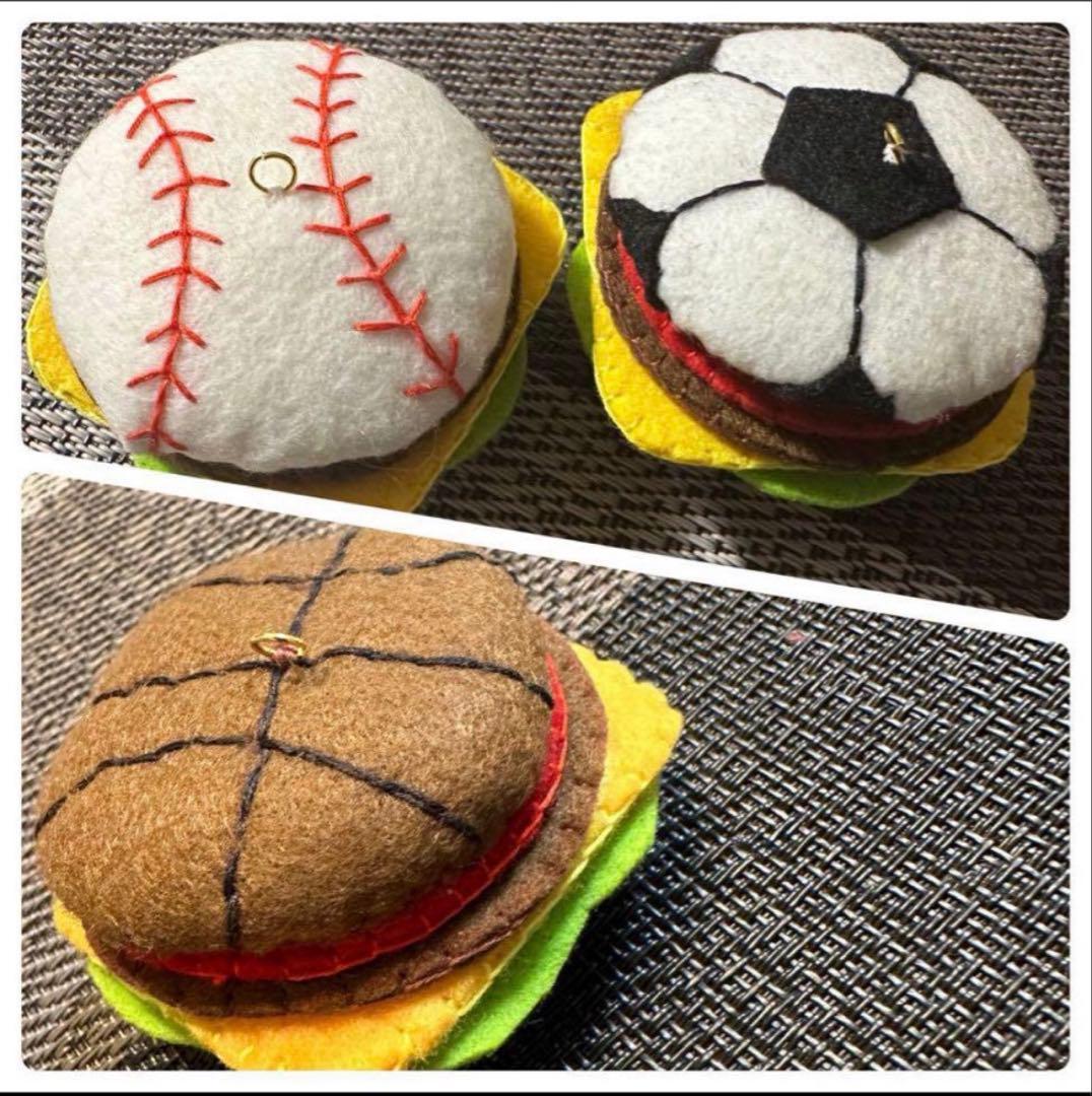 さと様】部活お守り／バスケ1個フェルトお守り・ハンバーガー - メルカリ
