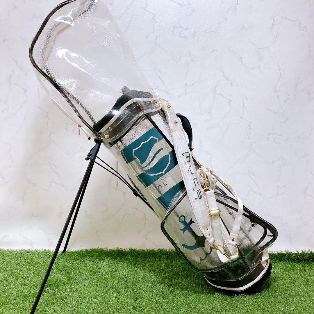 17ムータマリン ゴルフ クリア キャディバッグ クロコ スタンド式 3点