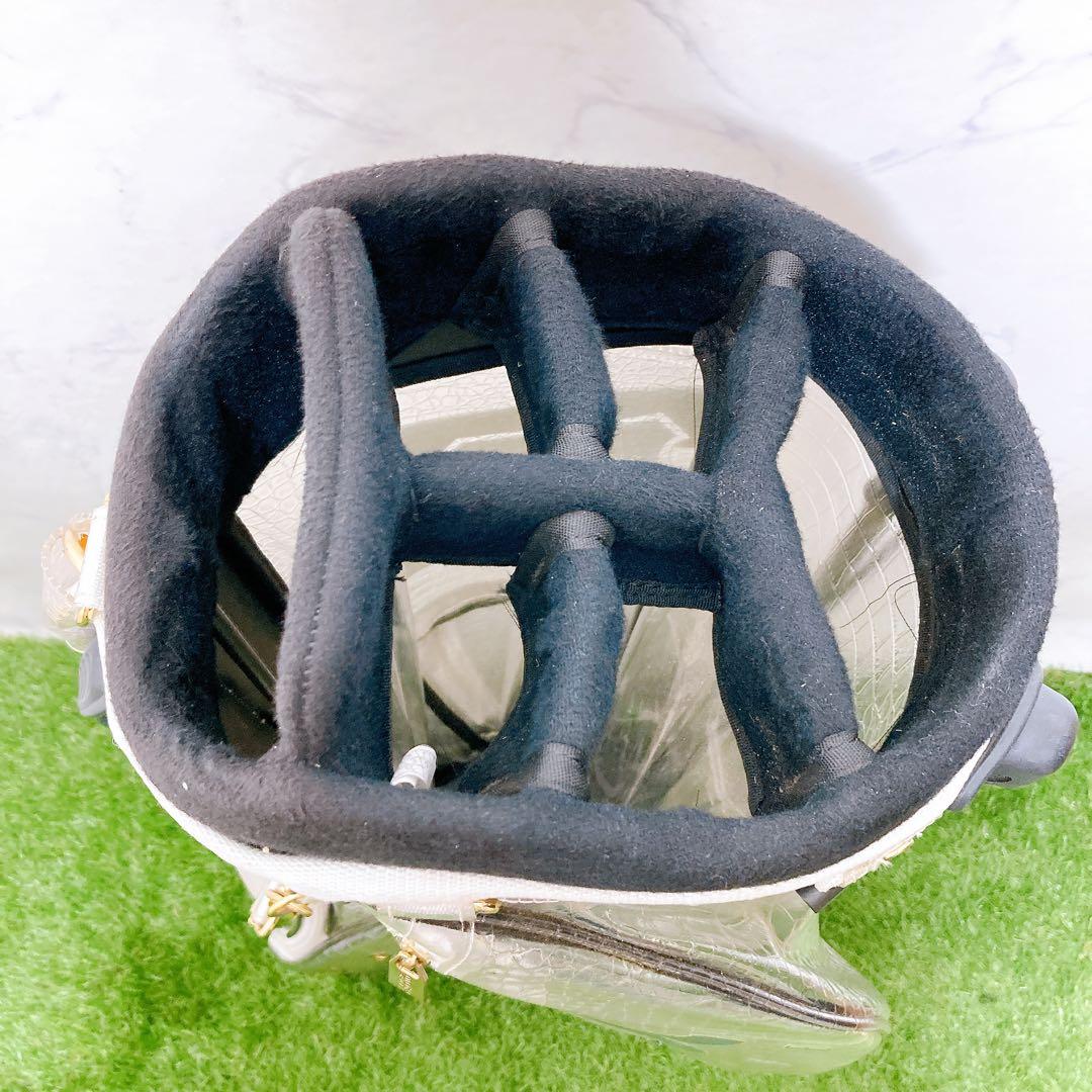 17ムータマリン ゴルフ クリア キャディバッグ クロコ スタンド式 3点