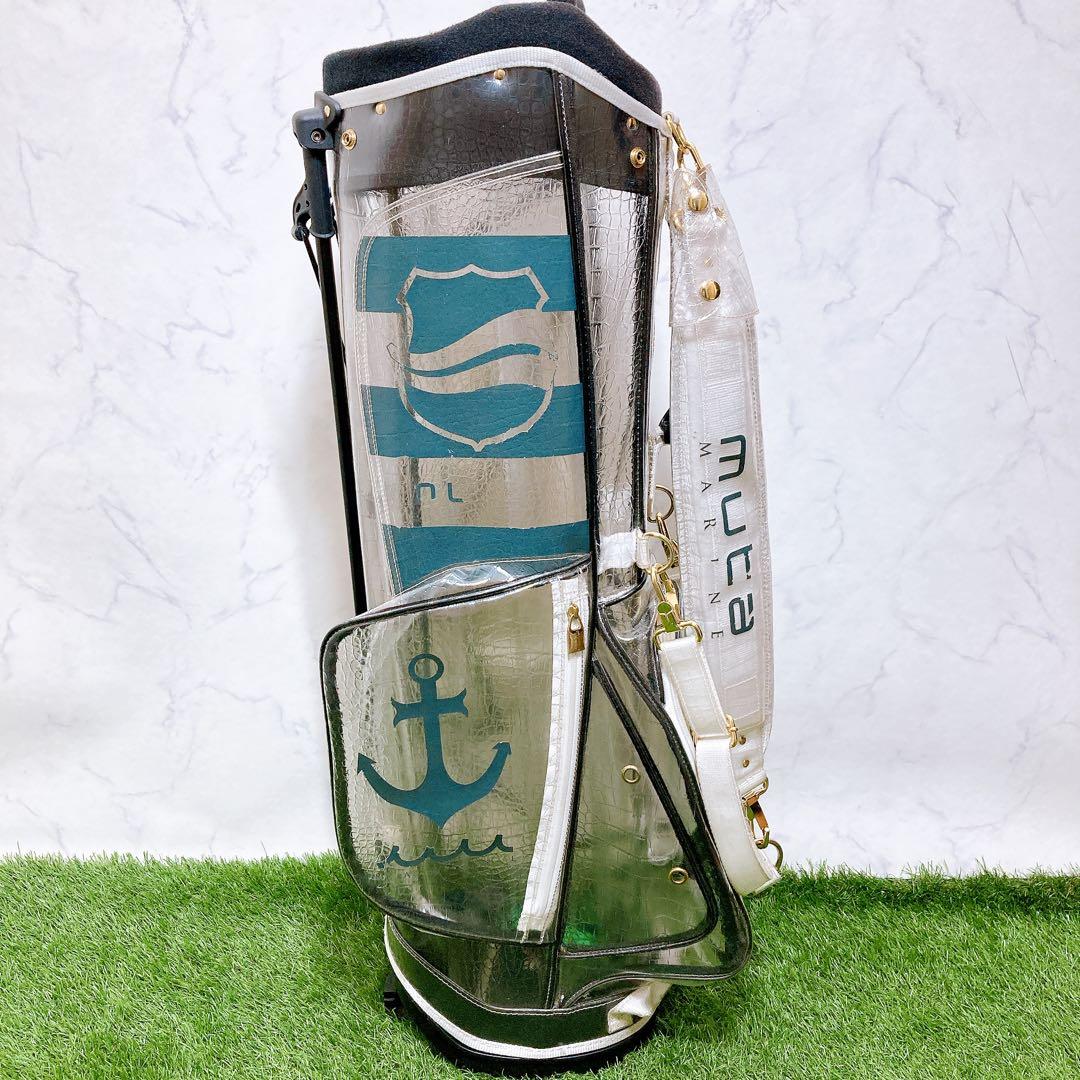 17ムータマリン ゴルフ クリア キャディバッグ クロコ スタンド式 3点