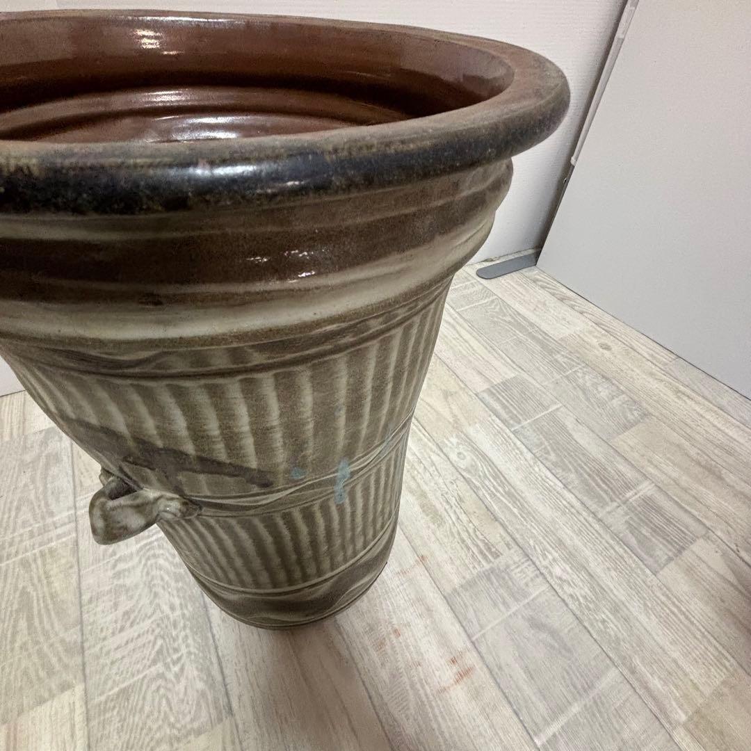 小石原焼　⭐︎傘立て　飛び鉋　睡蓮鉢　メダカ鉢　刷毛目