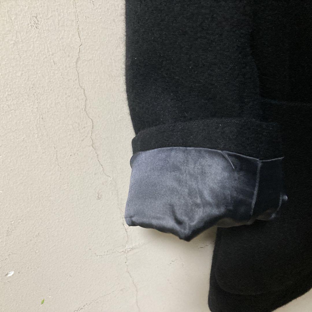 超美品 HUGO BOSS ヒューゴ ボス ブラック ウール ステンカラーコート