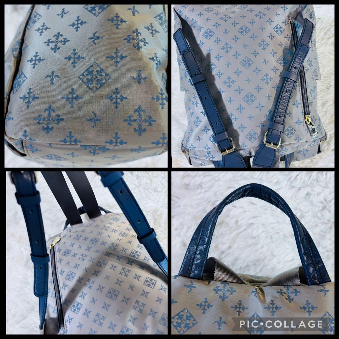 極美品　russet ラシット リュック バックパック 総柄　レザー　ゴールド