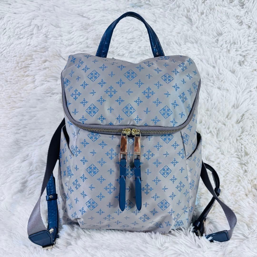 極美品　russet ラシット リュック バックパック 総柄　レザー　ゴールド