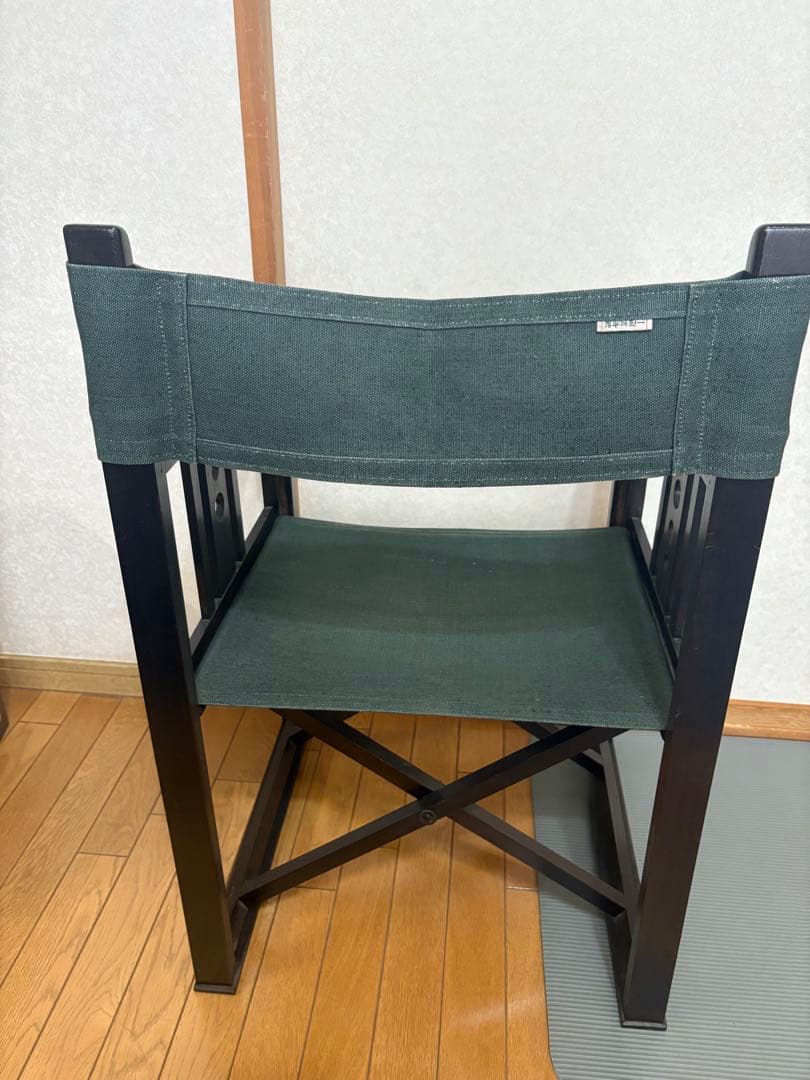 一澤帆布ダークグリーン麻シート折りたたみ椅子