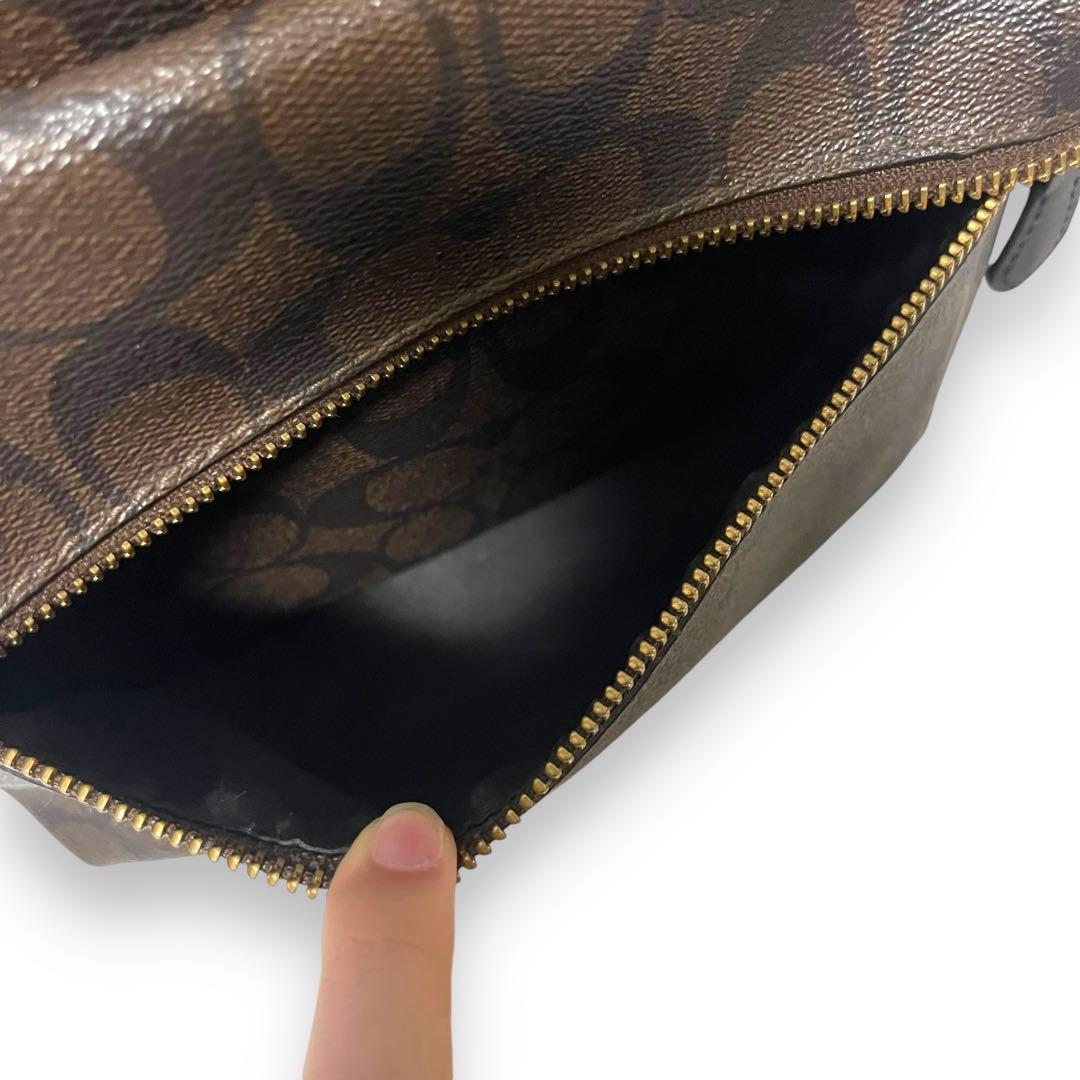 美品✨　coach コーチ　リュック　バックパック　シグネチャー　大容量　レザー
